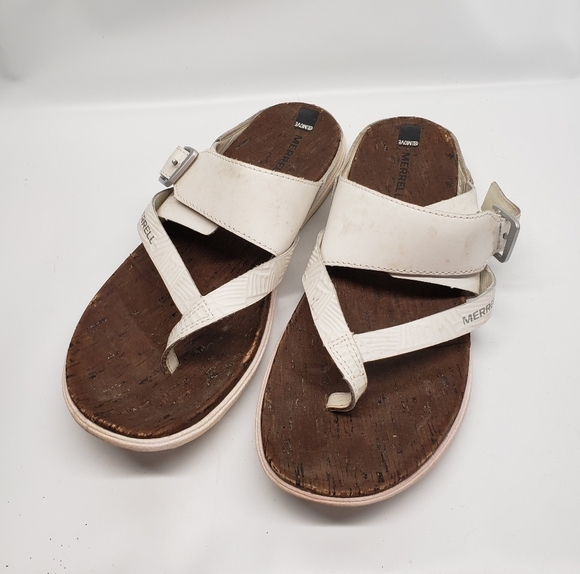 Merrell Select Move Slip On Y Strap Leather Sandal Size 10 Adjustable St… - Picture 2 of 14